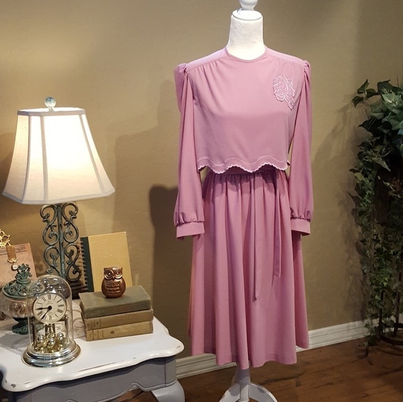 Vintage - Cathy Sue Dusty Rose Dress - Picture 2 of 8